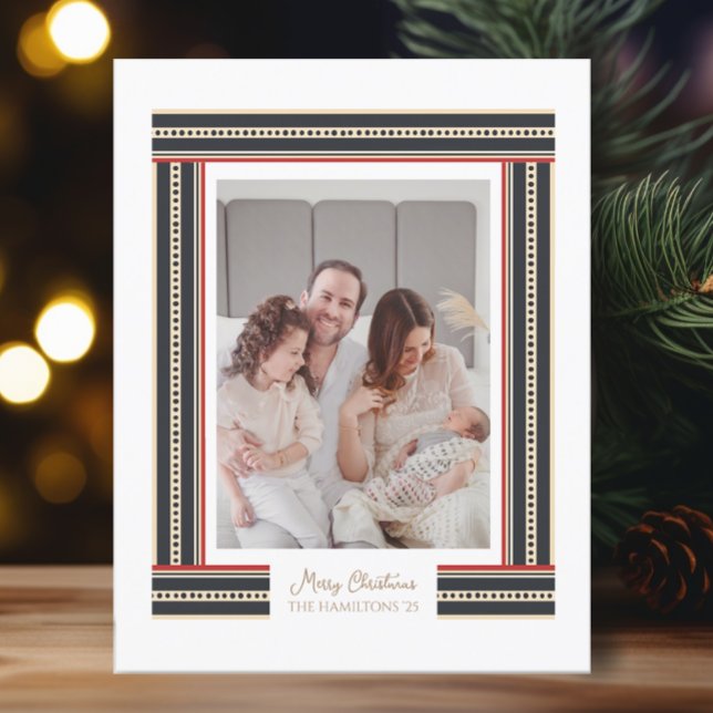 Einfache Weihnachts-Ribbon-Grenze Feiertagskarte (Von Creator hochgeladen)