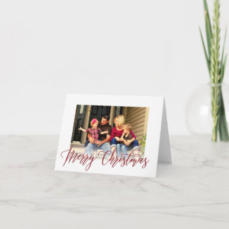 Einfache Weihnachts-Script-Foto-Grußkarte Feiertagskarte