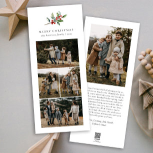 Einfache Weihnachts Wasserfarben Blumenfoto Collag Feiertagskarte