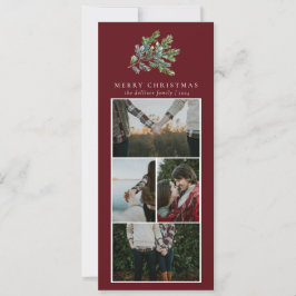 Einfache Weihnachts Wasserfarben Blumenfoto Collag Feiertagskarte