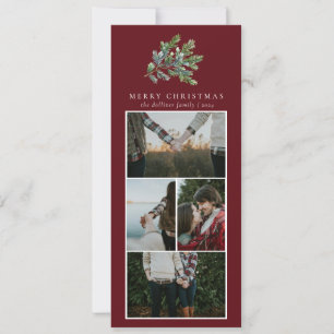 Einfache Weihnachts Wasserfarben Blumenfoto Collag Feiertagskarte