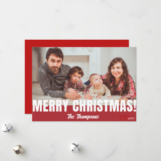 Einfache Weihnachts-Weihnachtskarte der Roten Fami Feiertagskarte