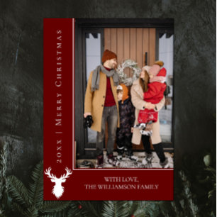 Einfache Weihnachts-Weihnachtskarte für Reinder    Feiertagskarte