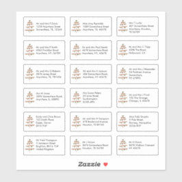 Einfache Weihnachtsbaum 18 Empfängernamen Adressen Aufkleber