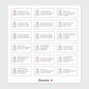 Einfache Weihnachtsbaum 18 Empfängernamen Adressen Aufkleber