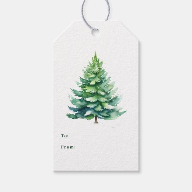 Einfache Weihnachtsbaum Geschenkanhänger (Vorderseite)
