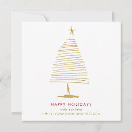 Einfache Weihnachtsbaum Gold Imitats Glitzer Mitteilungskarte