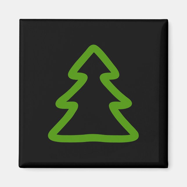 Einfache Weihnachtsbaum Magnet (Vorne)