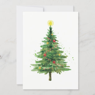 Einfache Weihnachtsbaum Party zum Abendessen Einladung