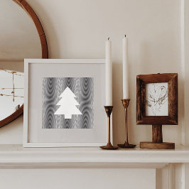 Einfache Weihnachtsbaum Schwarz & Weiß Streifen Tr Feiertagskarte