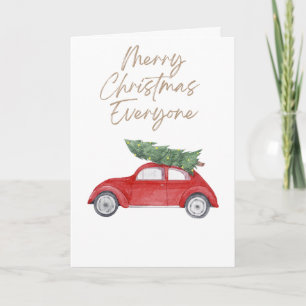 Einfache Weihnachtsbaume auf dem Autodach Karte