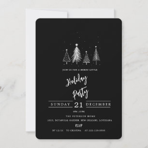 Einfache Weihnachtsbaume   Black Holiday Party Einladung
