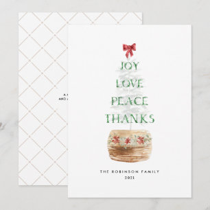 Einfache Weihnachtsbaumtypografie Green Red Feiertagskarte
