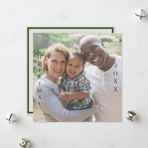 Einfache Weihnachtsfamilie Foto 20XX Feiertagskarte