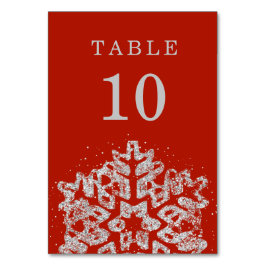 Einfache Weihnachtsfeier Hochzeit Silver Red Tischnummer