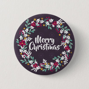 Einfache Weihnachtsfeier Lila  Button