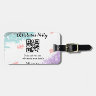 Einfache Weihnachtsfeier-Website-Barcode QR Name h Gepäckanhänger