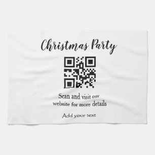 Einfache Weihnachtsfeier-Website-Barcode QR Name h Geschirrtuch