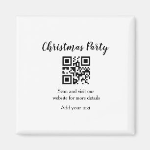 Einfache Weihnachtsfeier-Website-Barcode QR Name h Magnet
