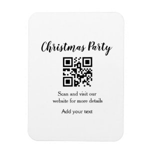 Einfache Weihnachtsfeier-Website-Barcode QR Name h Magnet