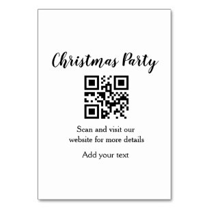 Einfache Weihnachtsfeier-Website-Barcode QR Name h Tischnummer