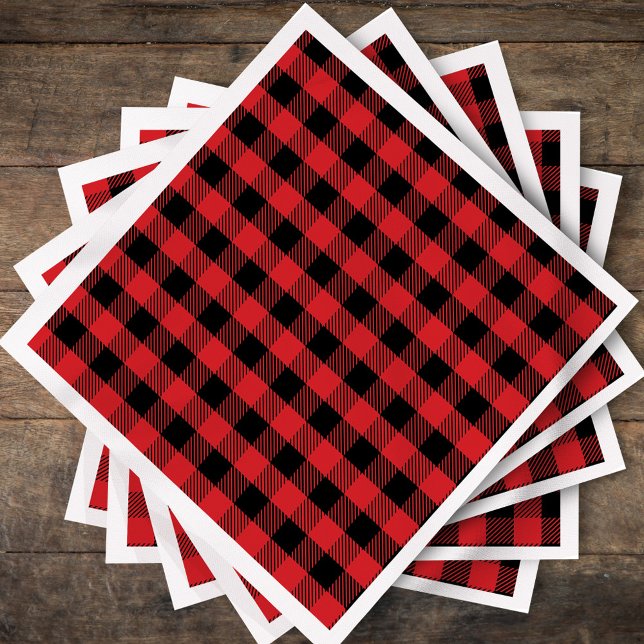 Einfache Weihnachtsfeiertage Buffalo Karo Pattern Serviette (Simple rustic buffalo check plaid patterned paper napkin. )