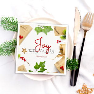 Einfache Weihnachtsfreude für den Weltkranz Serviette
