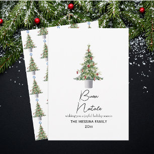 Einfache Weihnachtskarte Buon Natale Weihnachtsbau Einladung