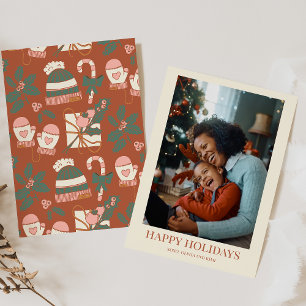 Einfache Weihnachtskarte mit Foto zum Drucken Feiertagskarte