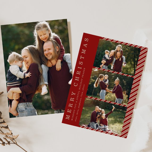 Einfache Weihnachtskarte mit Fotos Einladung (Von Creator hochgeladen)