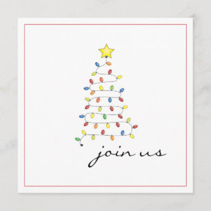Einfache Weihnachtslicht-Baum-Party Einladung