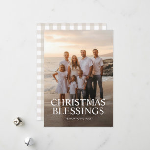 Einfache Weihnachtssegen Elegantes Foto Feiertagskarte