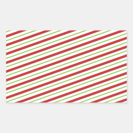 Einfache Weihnachtsstreifen Rechteckiger Aufkleber