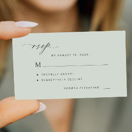 Einfache Weise grüne Hochzeit RSVP Begleitkarte