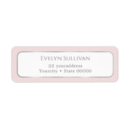 Einfache, weiß-pink-silberne Rücksendeadresse