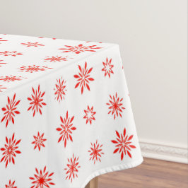 Einfache Weiß & Rot Winter Floral Weihnachten Tischdecke