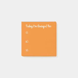 Einfache Weiß- und OrangenDankbarkeit Post-it Klebezettel