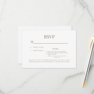 Einfache weiße Abendessen-Auswahl Hochzeit RSVP-Ka RSVP Karte