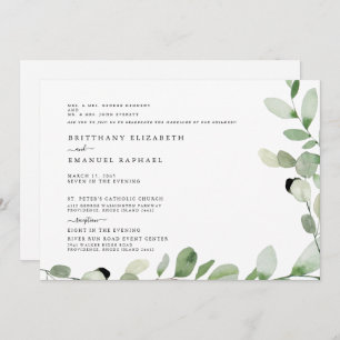 Einfache Weiße beiden Eltern aufgeführt Hochzeit E Einladung