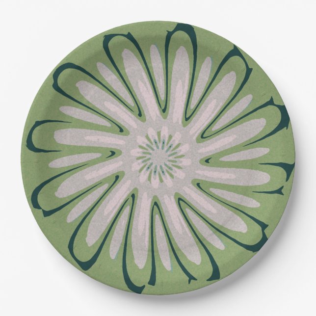 Einfache weiße Blume Napkins Pappteller (Vorderseite)