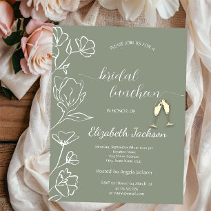 Einfache weiße Blumen Champagner Salbei grüne Hoch Einladung