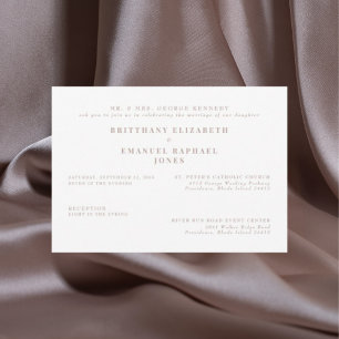 Einfache Weiße Brauteltern Roségold-Text Hochzeit  Einladung