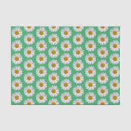 Einfache Weiße Daisy-Blume-Muster Grün Seidenpapier