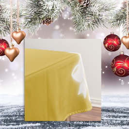 Einfache weiße Dekoration Weihnachten auf Gold | Tischdecke