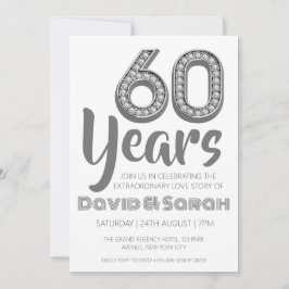 einfache weiße Einladungen zum 60. Hochzeitstag