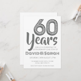 einfache weiße Einladungen zum 60. Hochzeitstag