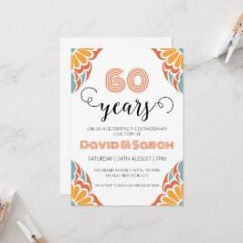 einfache weiße Einladungen zum 60. Hochzeitstag