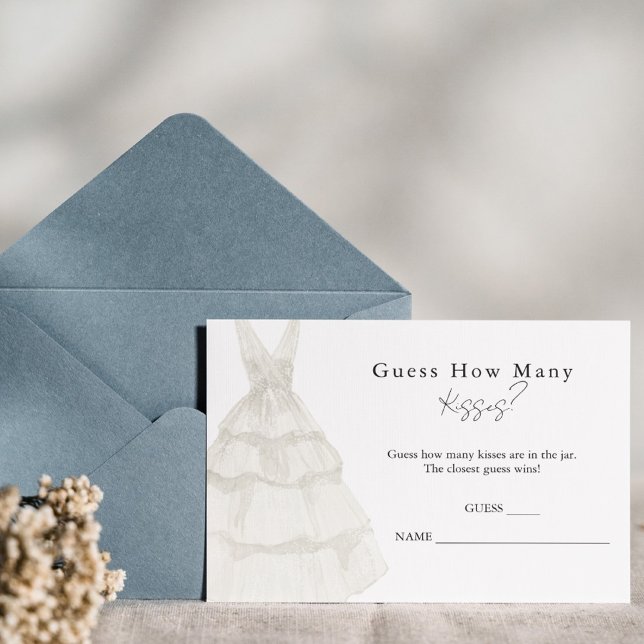 Einfache Weiße Einschätzung, wie viele Kisses Game Begleitkarte (Von Creator hochgeladen)