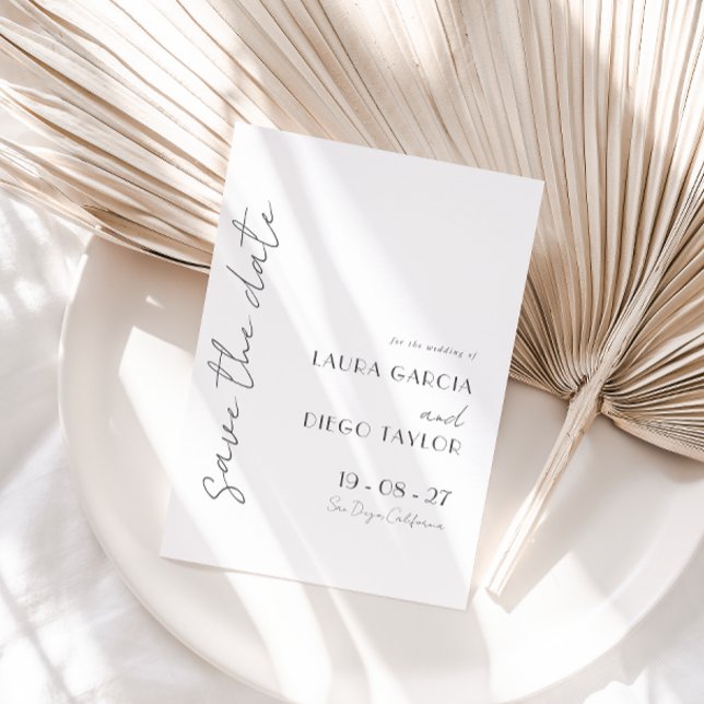 Einfache weiße Hochzeit Save The Date (Von Creator hochgeladen)