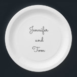 einfache weiße Hochzeitskuchen Pappteller<br><div class="desc">Gestaltung</div>